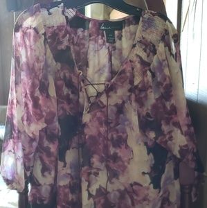 Lane Bryant sheer floral blouse
